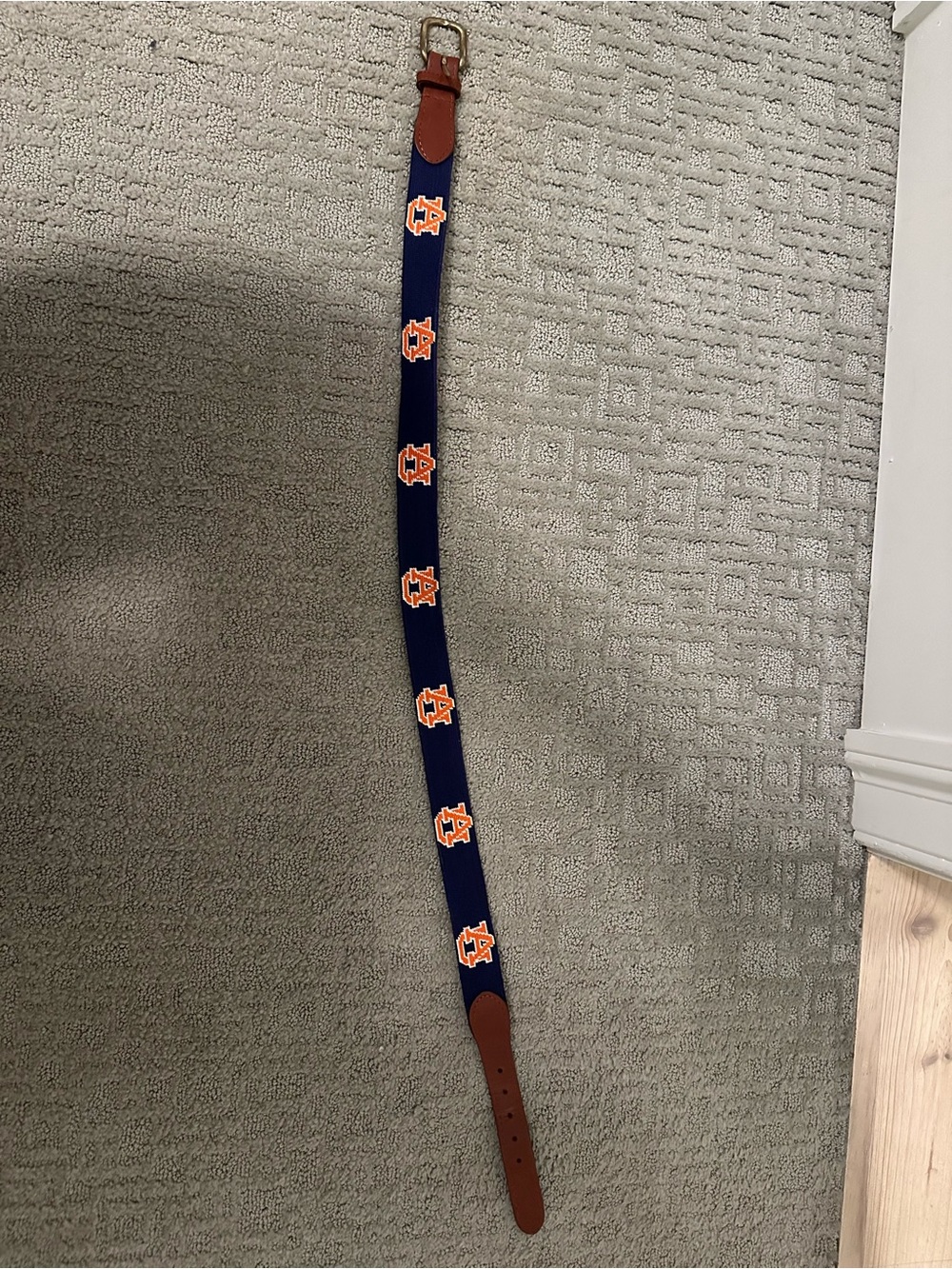 Auburn Navy Blue Smathers and Brandon Embroidered Belt